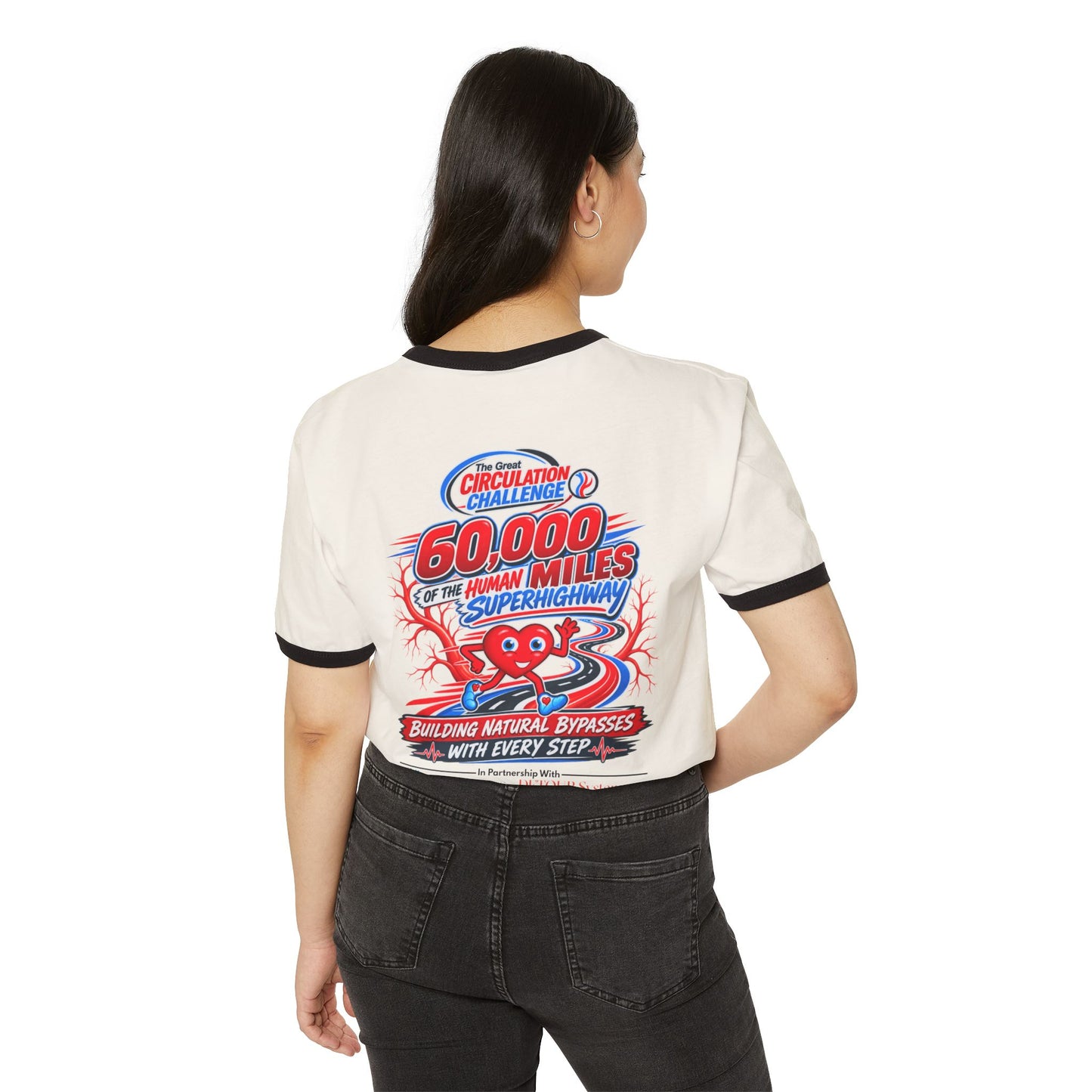 The Great Circulation Challenge Black Rimmed White T-Shirt