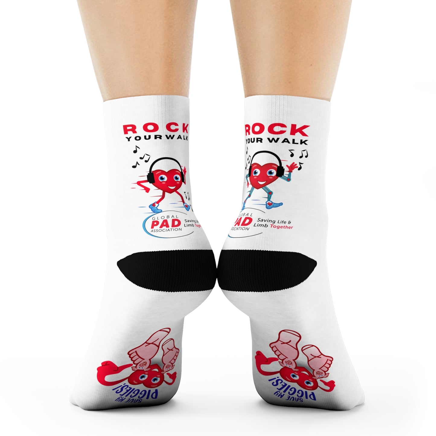 Amputee Save My Piggies Crew Socks