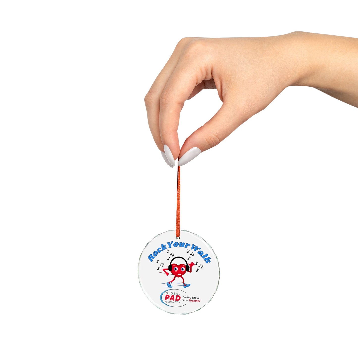 Rock Your Walk Crystal Glass Ornament