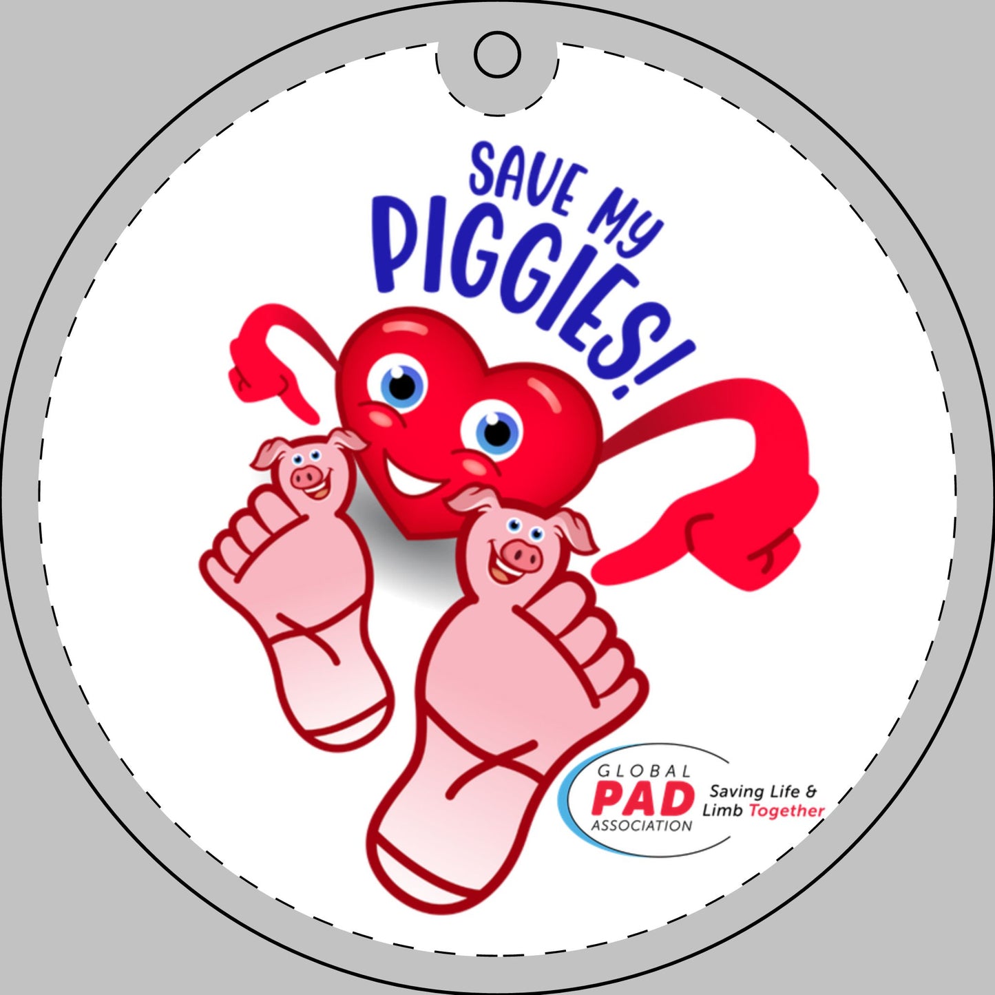 Save My Piggies Crystal Glass Ornament (Engraving)