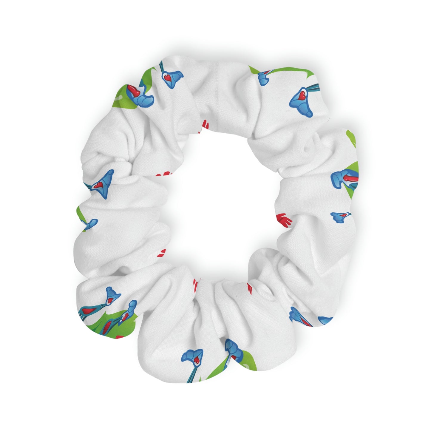 White and Green Limb Different Scrunchie