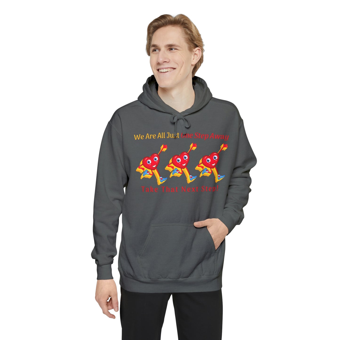 One Step Away Unisex Garment-Dyed Hoodie