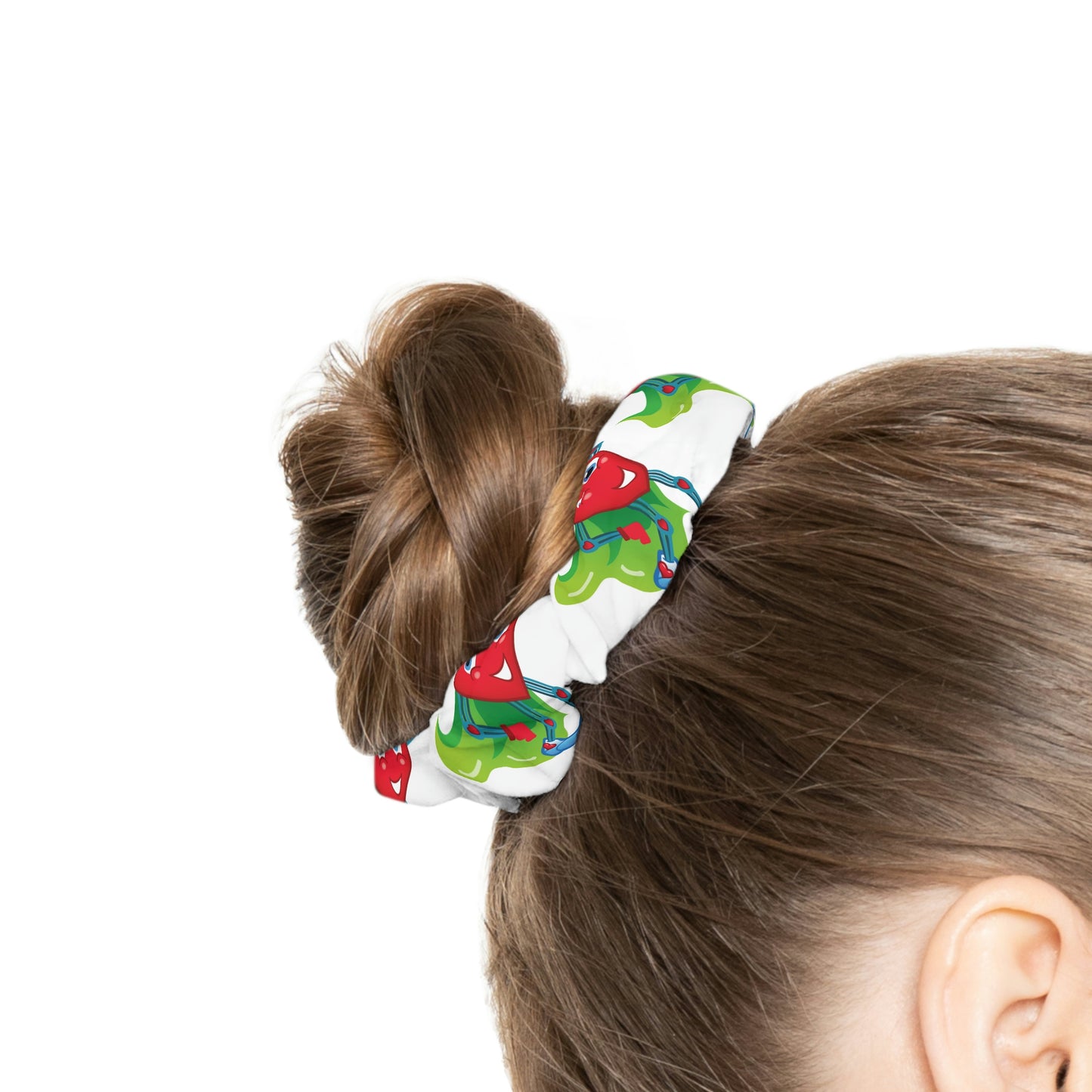 White and Green Limb Different Scrunchie