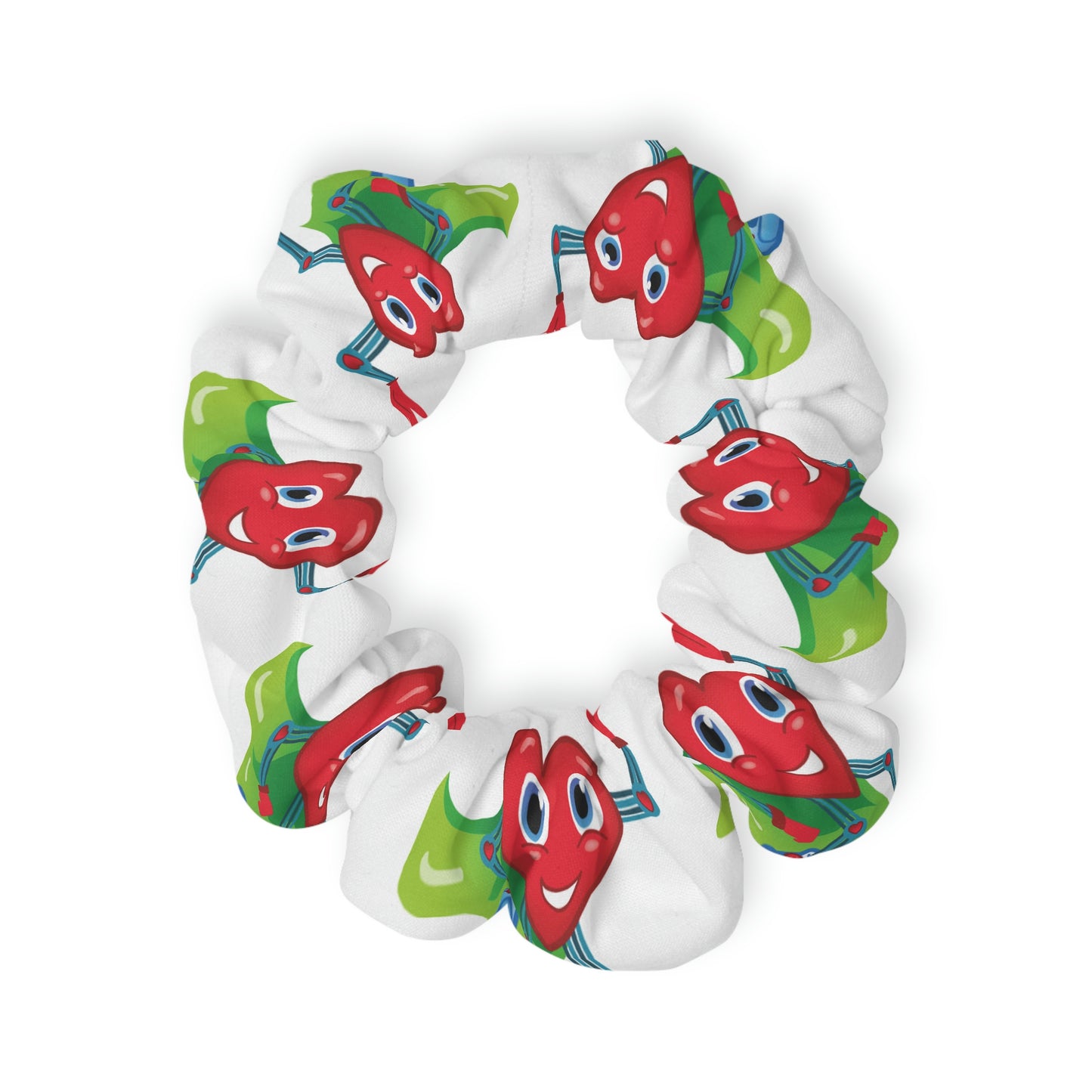 White and Green Limb Different Scrunchie