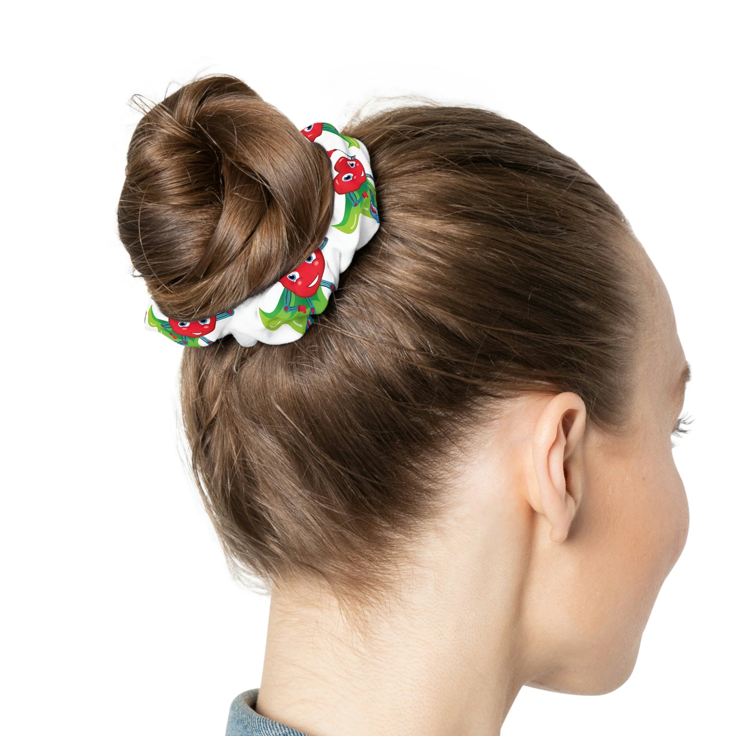 White and Green Limb Different Scrunchie