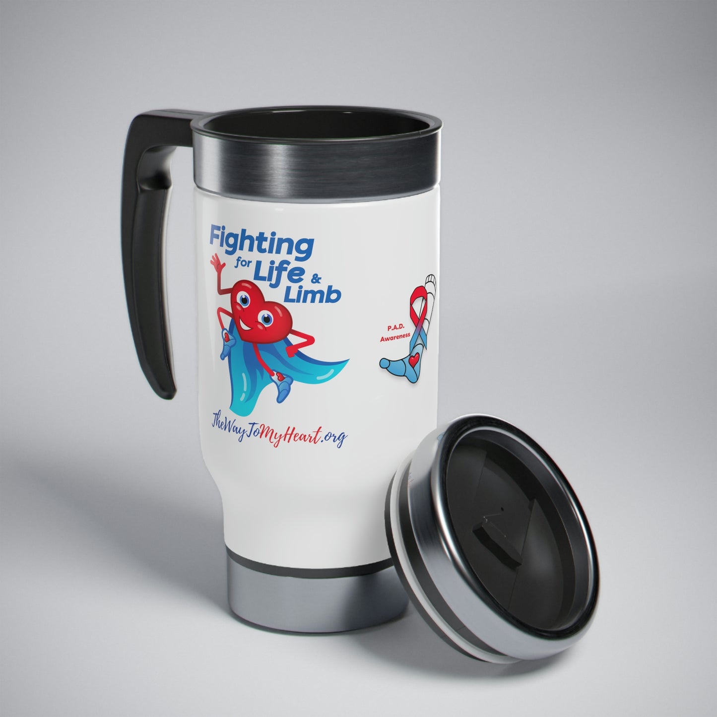 Stainless Steel Travel Mug with Handle, 14oz