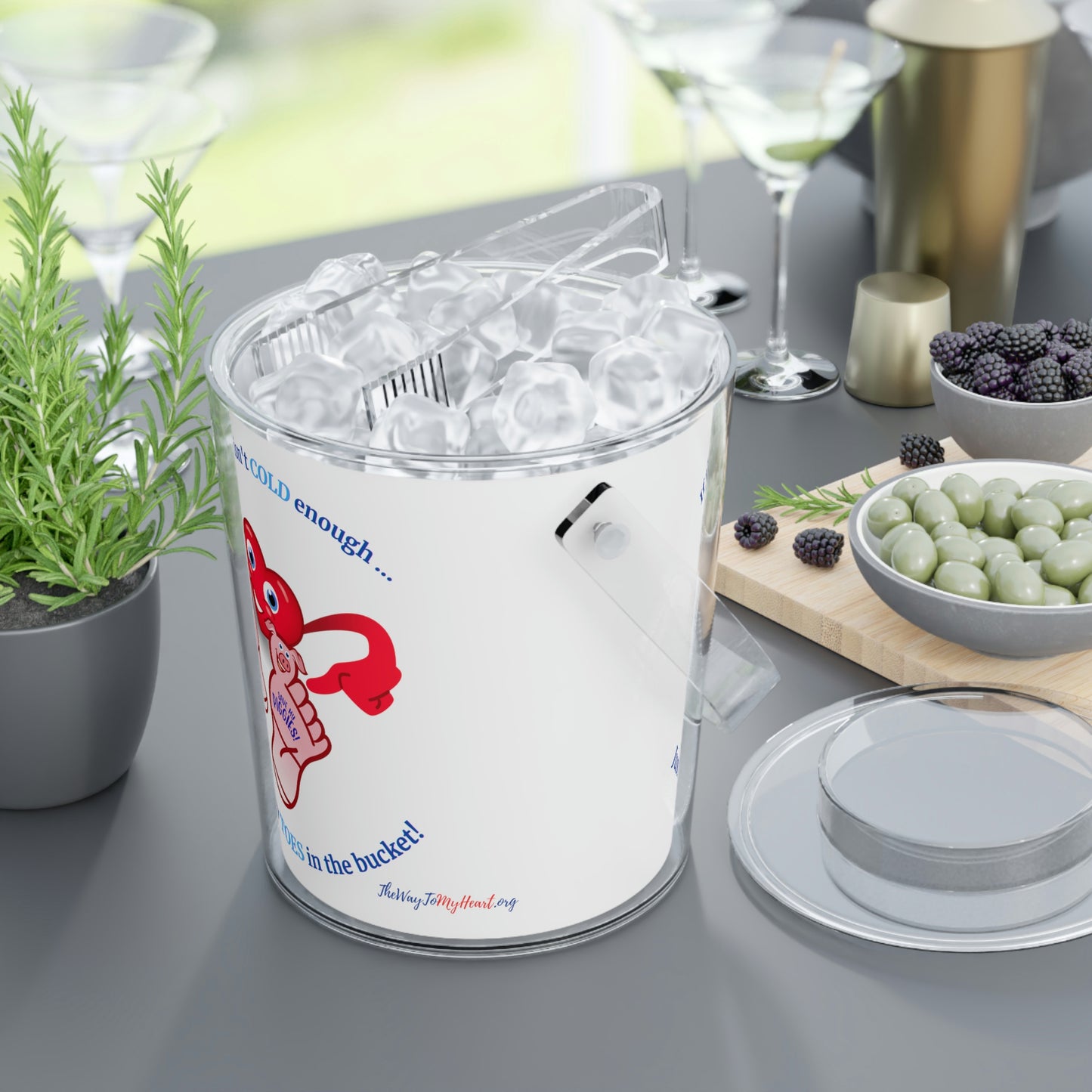 Save My Piggies Ice Bucket with Tongs