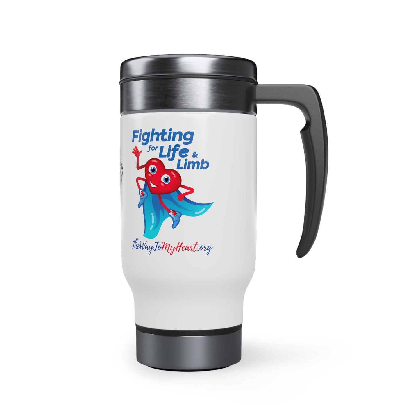 Stainless Steel Travel Mug with Handle, 14oz