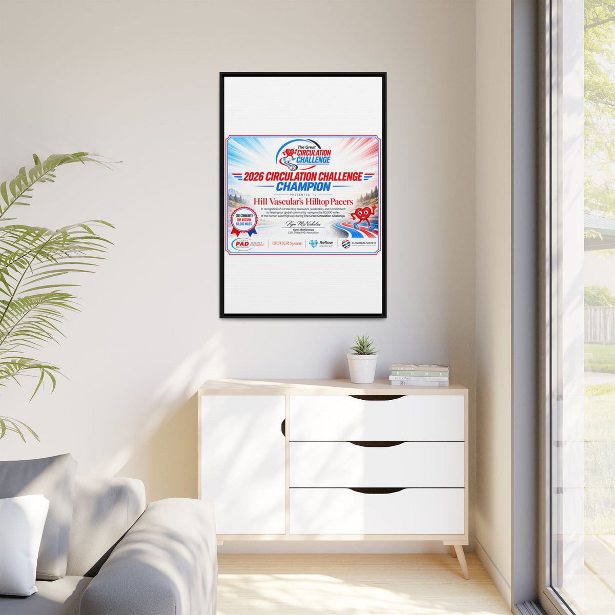 Hill Vascular Matte Canvas, Framed (Multi-color)