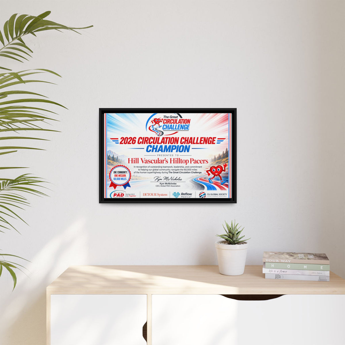 Hill Vascular Matte Canvas, Framed (Multi-color)