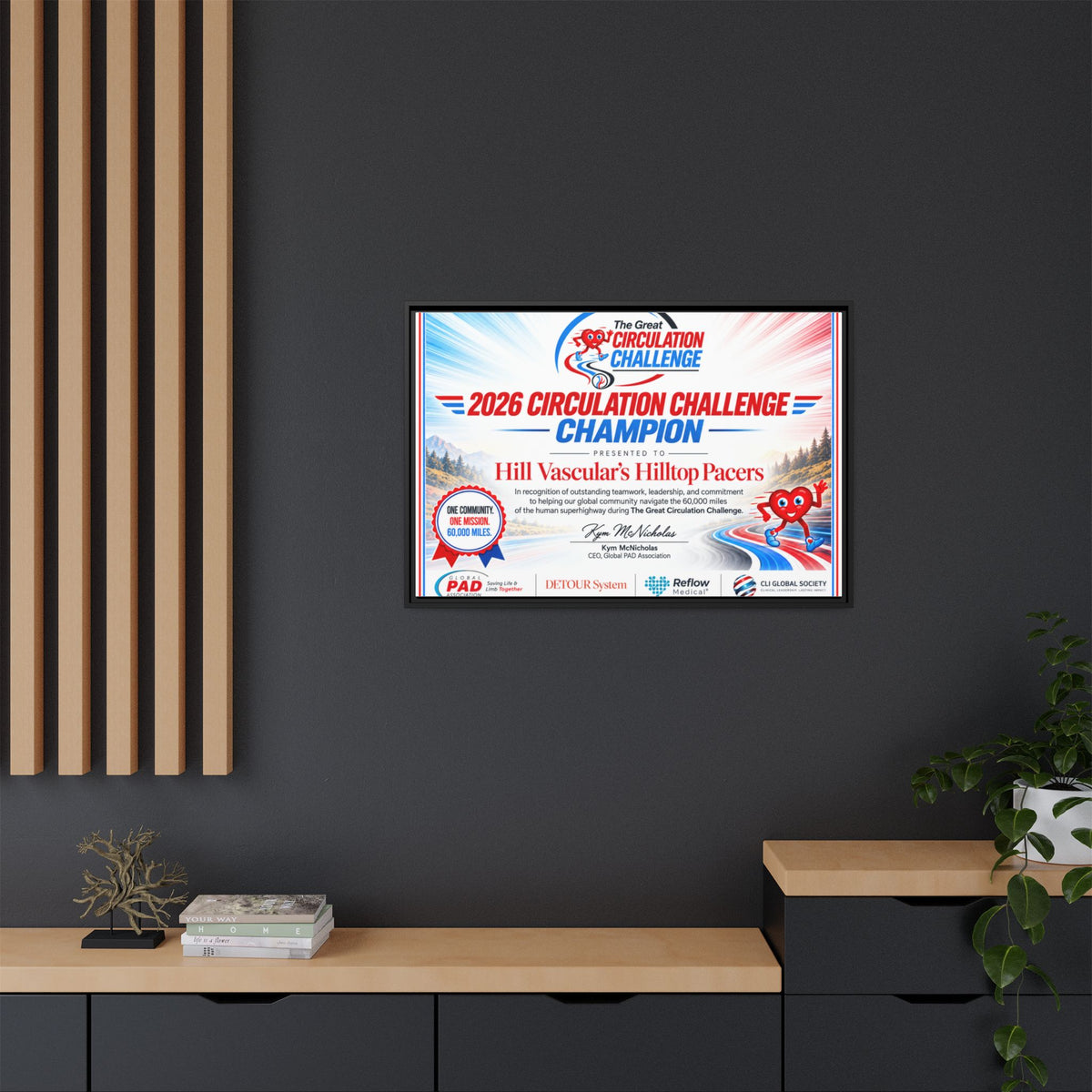 Hill Vascular Matte Canvas, Framed (Multi-color)