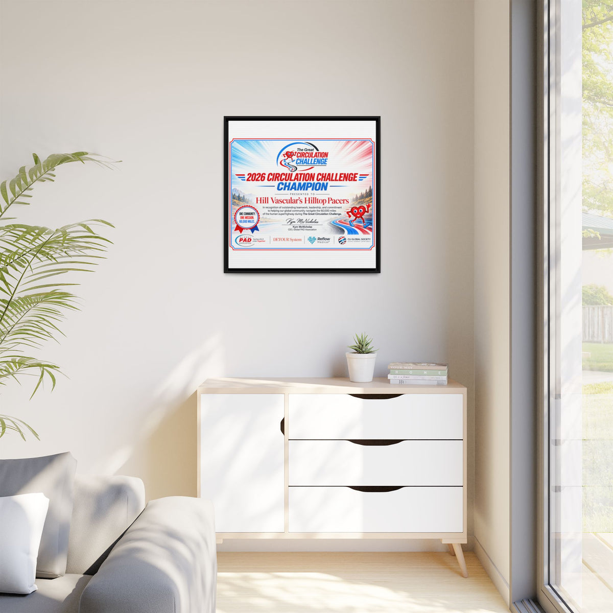 Hill Vascular Matte Canvas, Framed (Multi-color)