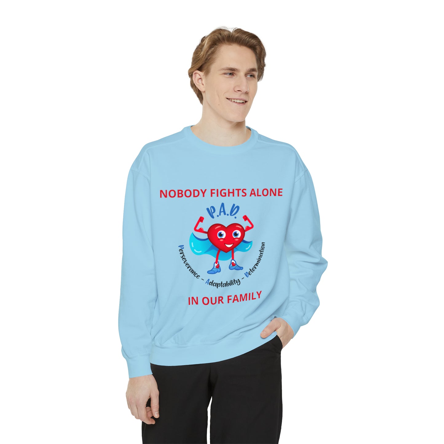 Nobody fights alone Unisex Garment-Dyed Sweatshirt