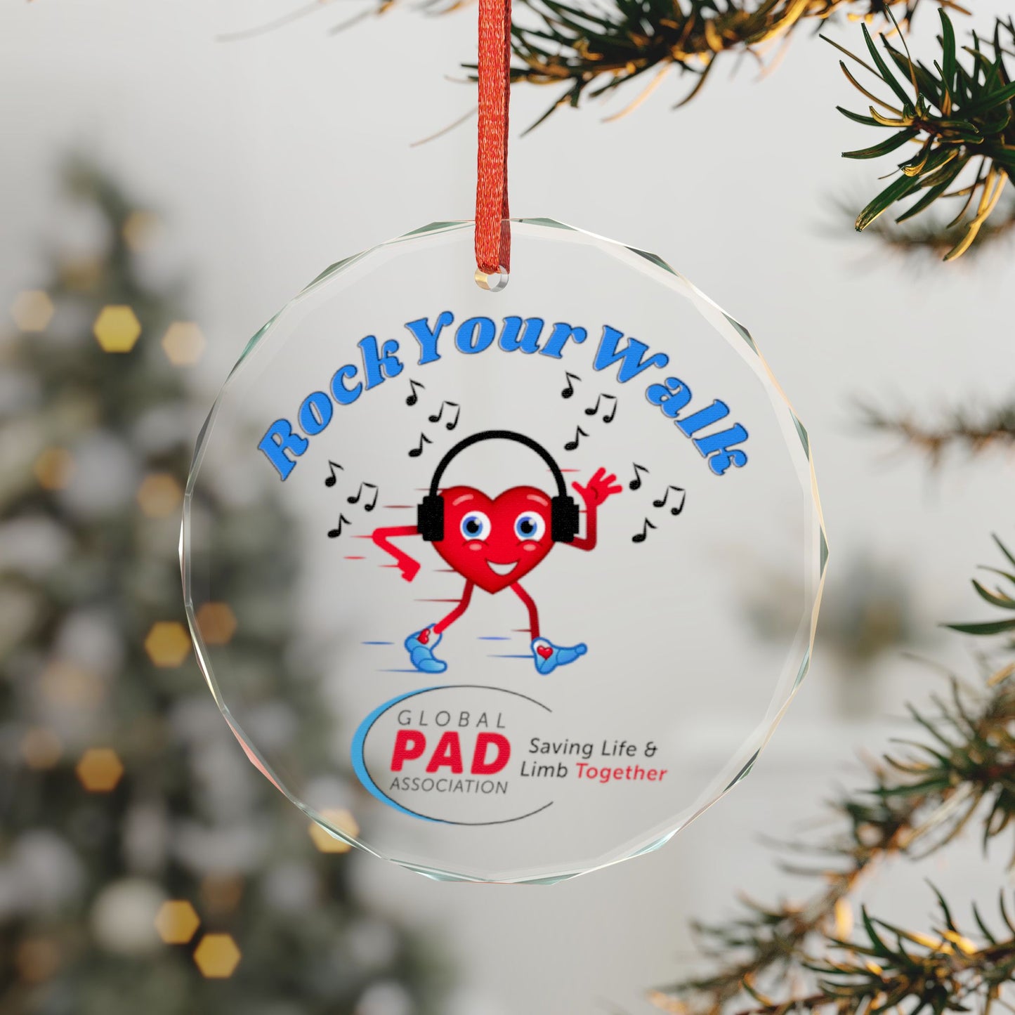 Rock Your Walk Crystal Glass Ornament