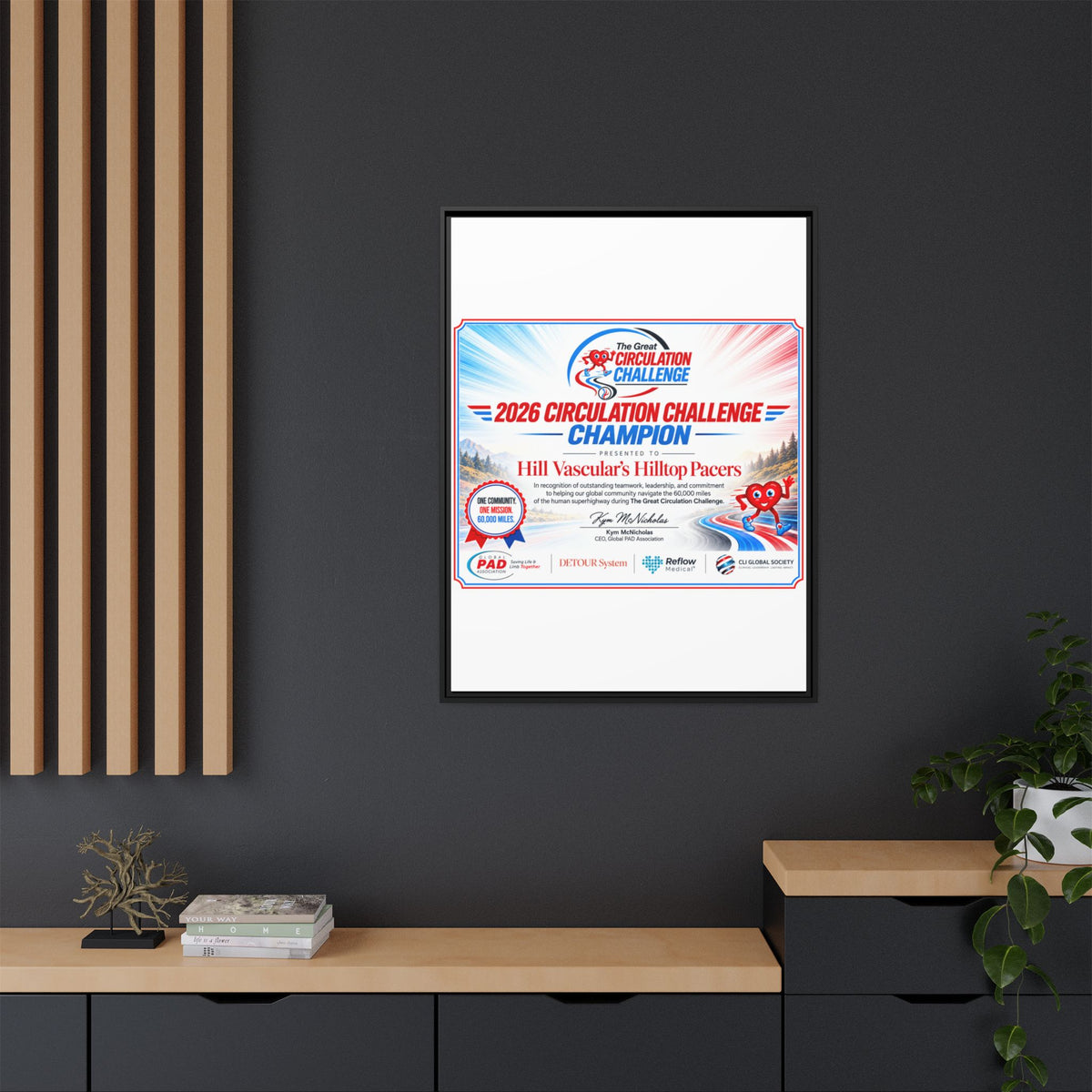 Hill Vascular Matte Canvas, Framed (Multi-color)