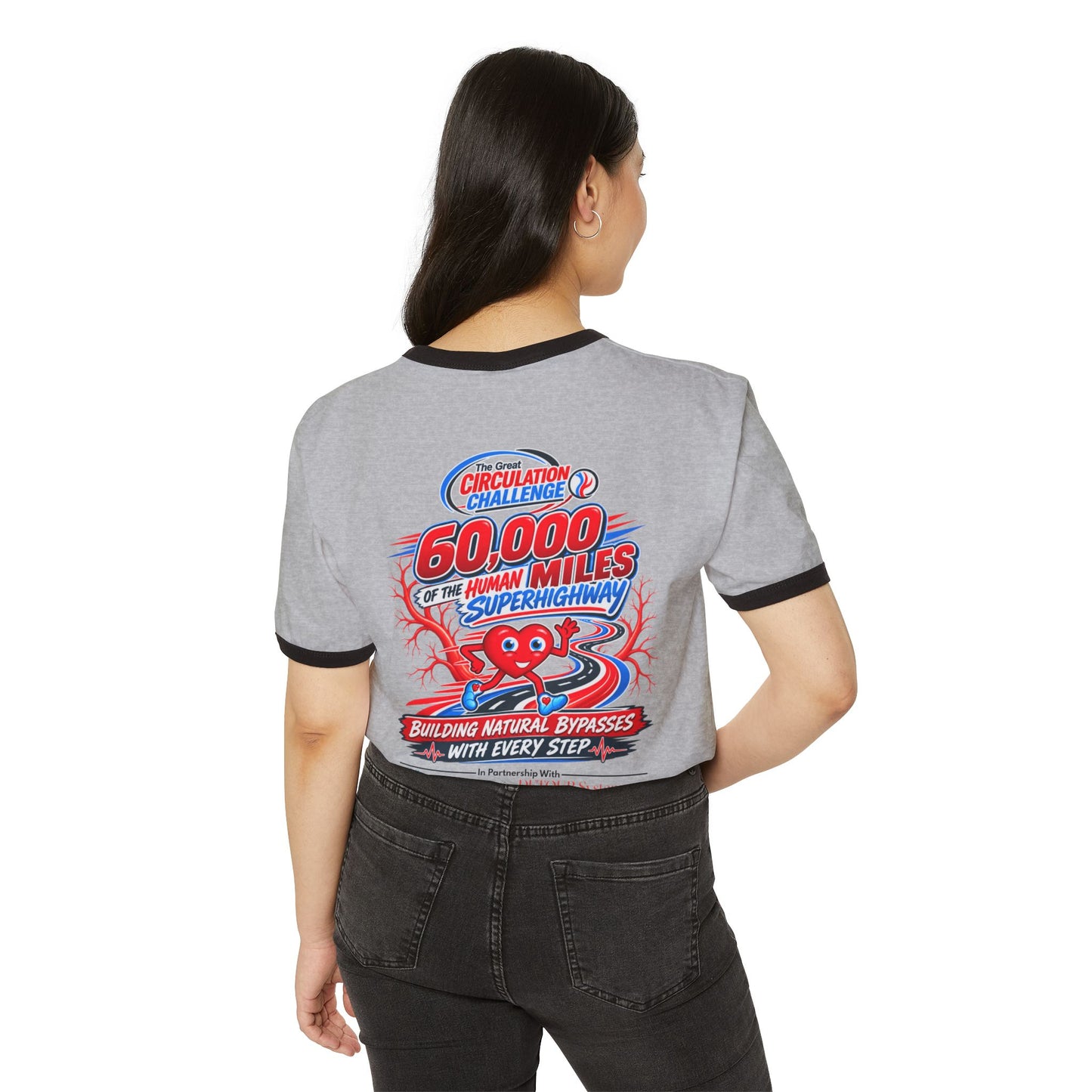 The Great Circulation Challenge Black Rimmed White T-Shirt
