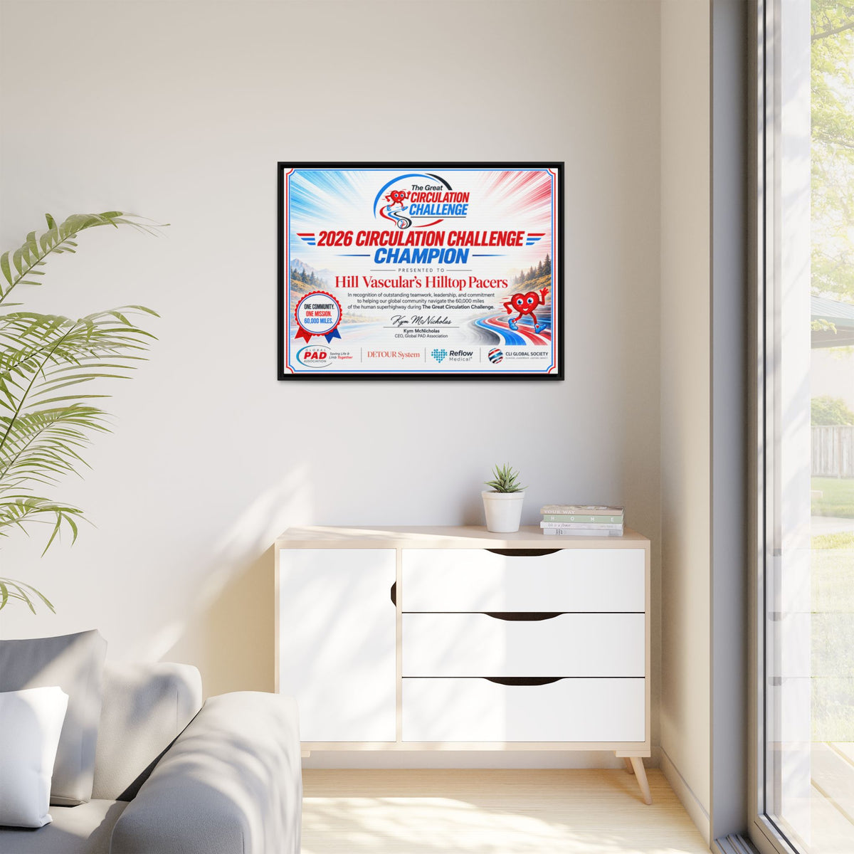 Hill Vascular Matte Canvas, Framed (Multi-color)