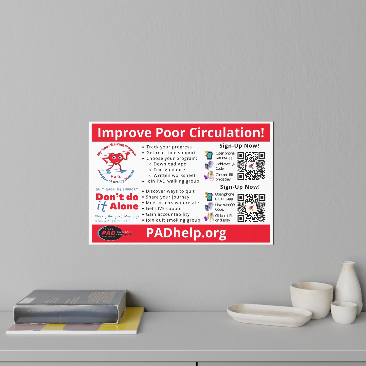 Walking and Smoking Cessation Program Wall Decals