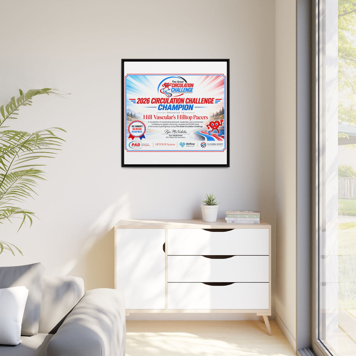 Hill Vascular Matte Canvas, Framed (Multi-color)