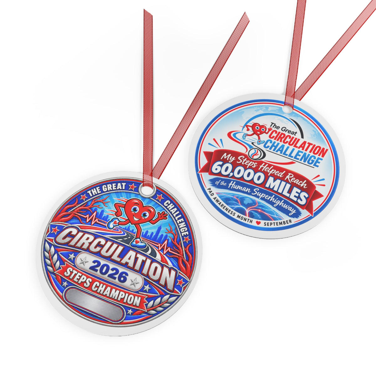 2026 Steps Champion - Medical Metal Ornaments