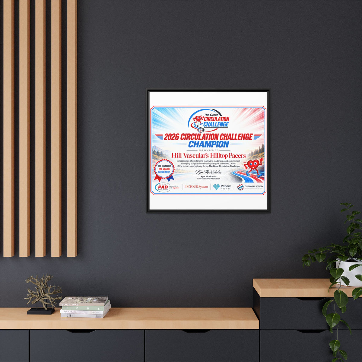 Hill Vascular Matte Canvas, Framed (Multi-color)