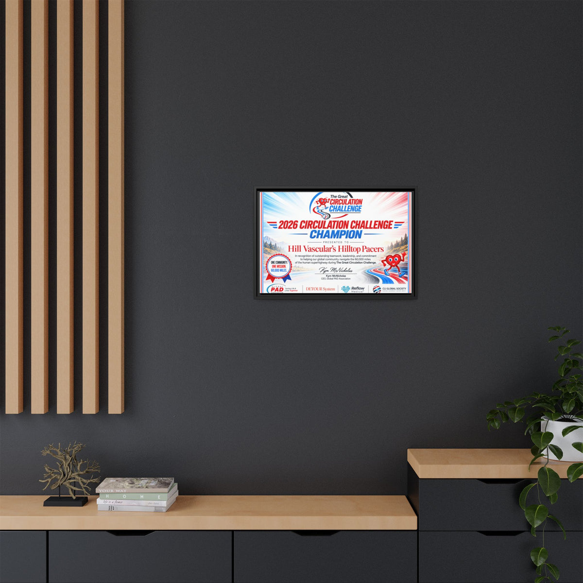 Hill Vascular Matte Canvas, Framed (Multi-color)