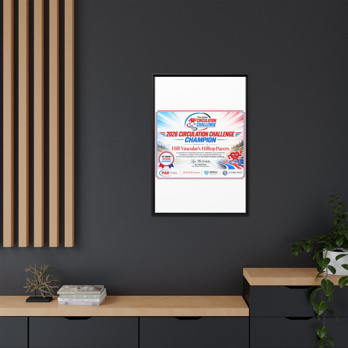 Hill Vascular Matte Canvas, Framed (Multi-color)