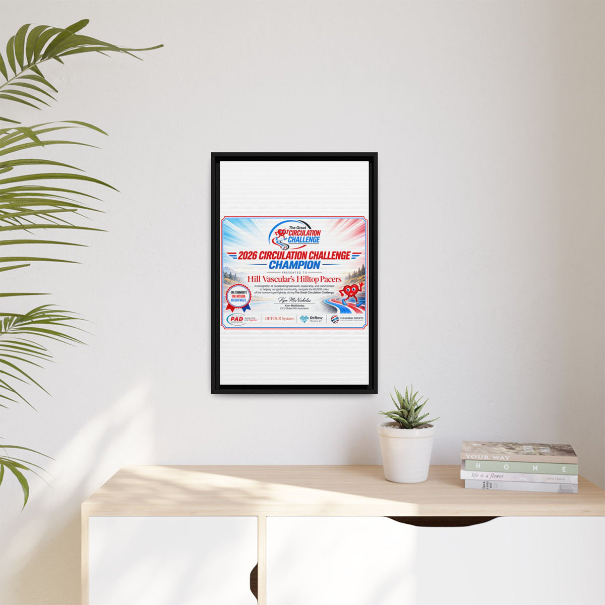 Hill Vascular Matte Canvas, Framed (Multi-color)