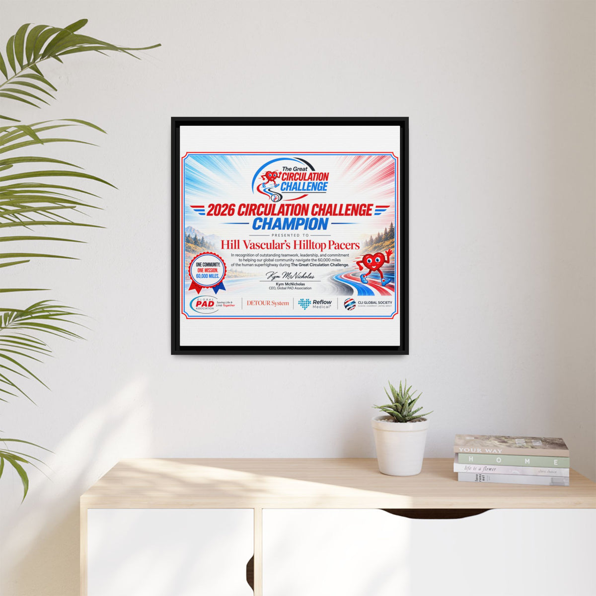 Hill Vascular Matte Canvas, Framed (Multi-color)