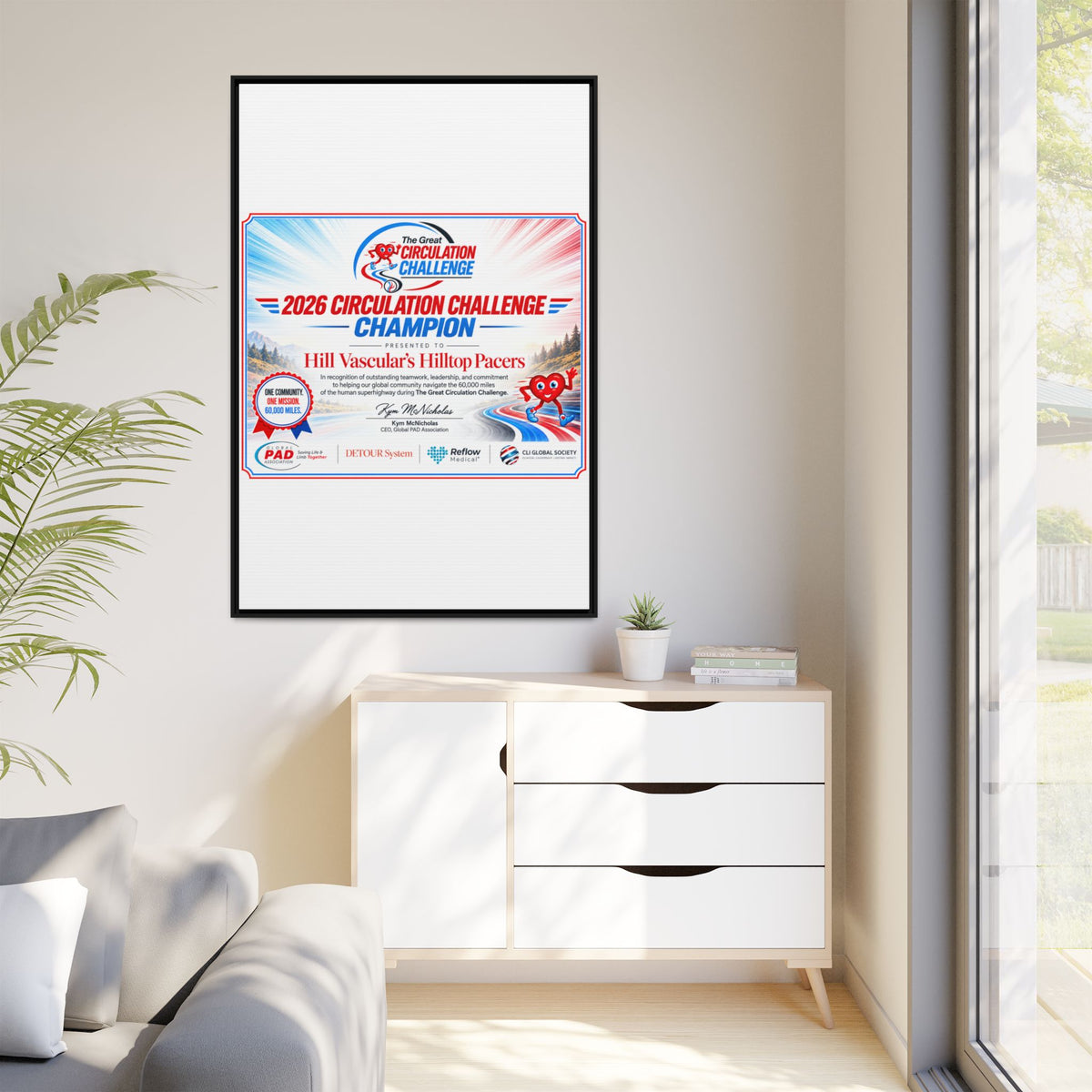 Hill Vascular Matte Canvas, Framed (Multi-color)