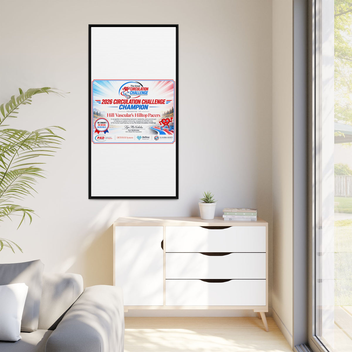 Hill Vascular Matte Canvas, Framed (Multi-color)