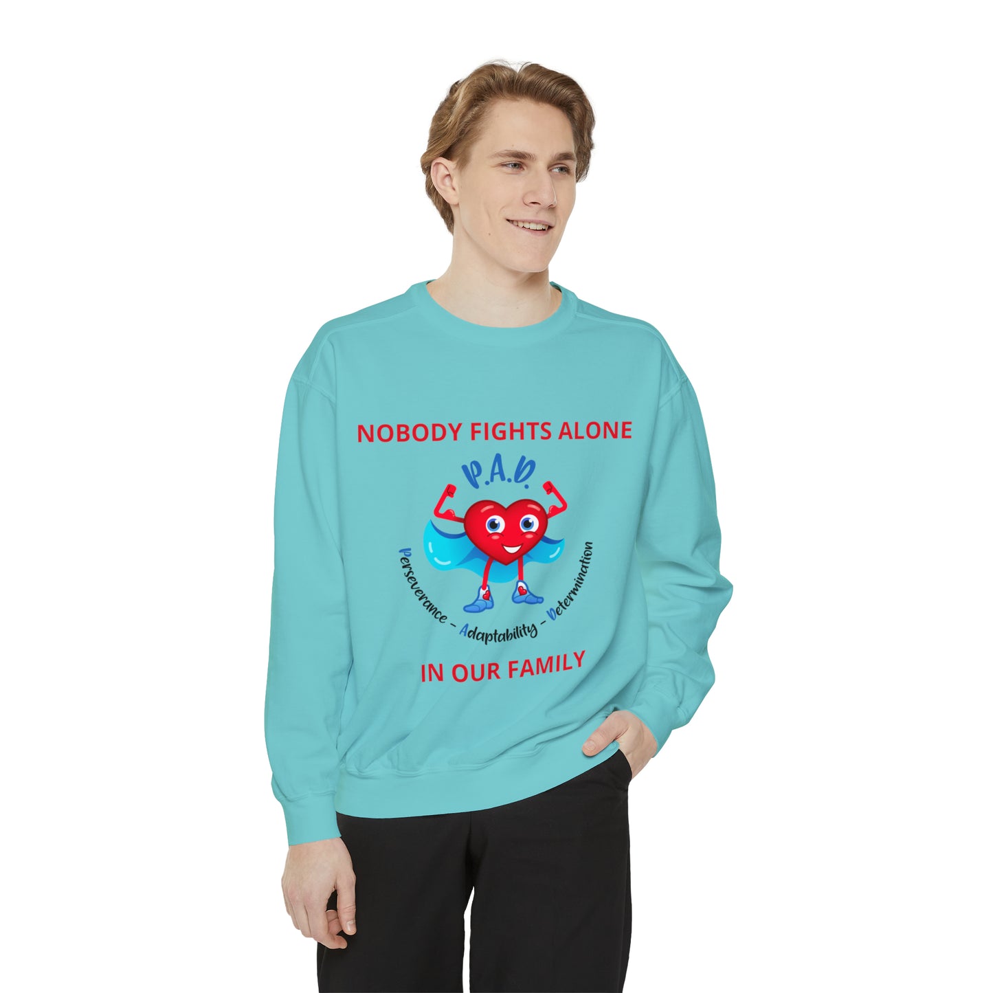 Nobody fights alone Unisex Garment-Dyed Sweatshirt