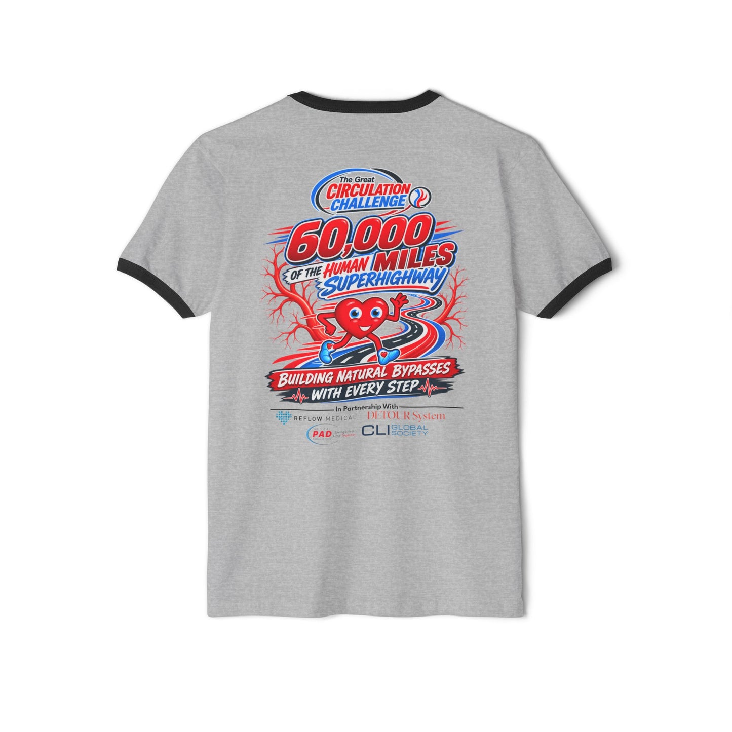 The Great Circulation Challenge Black Rimmed White T-Shirt