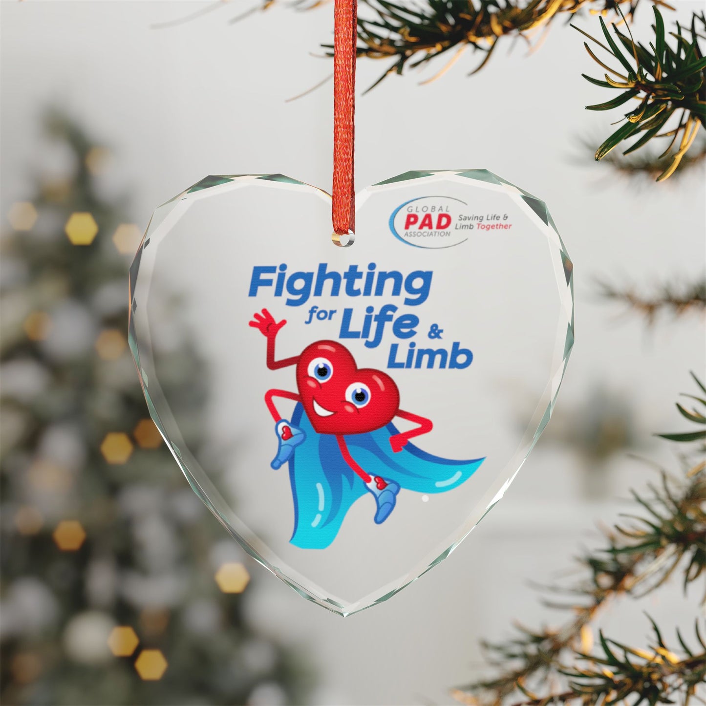 Fighting For Life and Limb - Crystal Glass Ornament