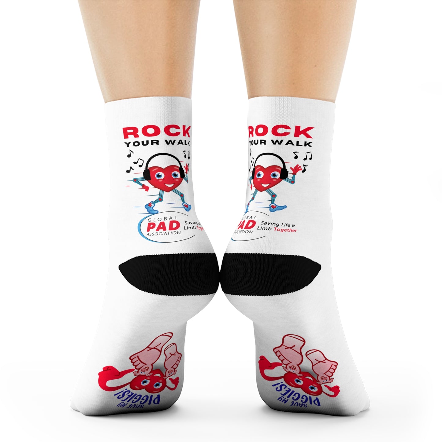 Amputee Save My Piggies Crew Socks