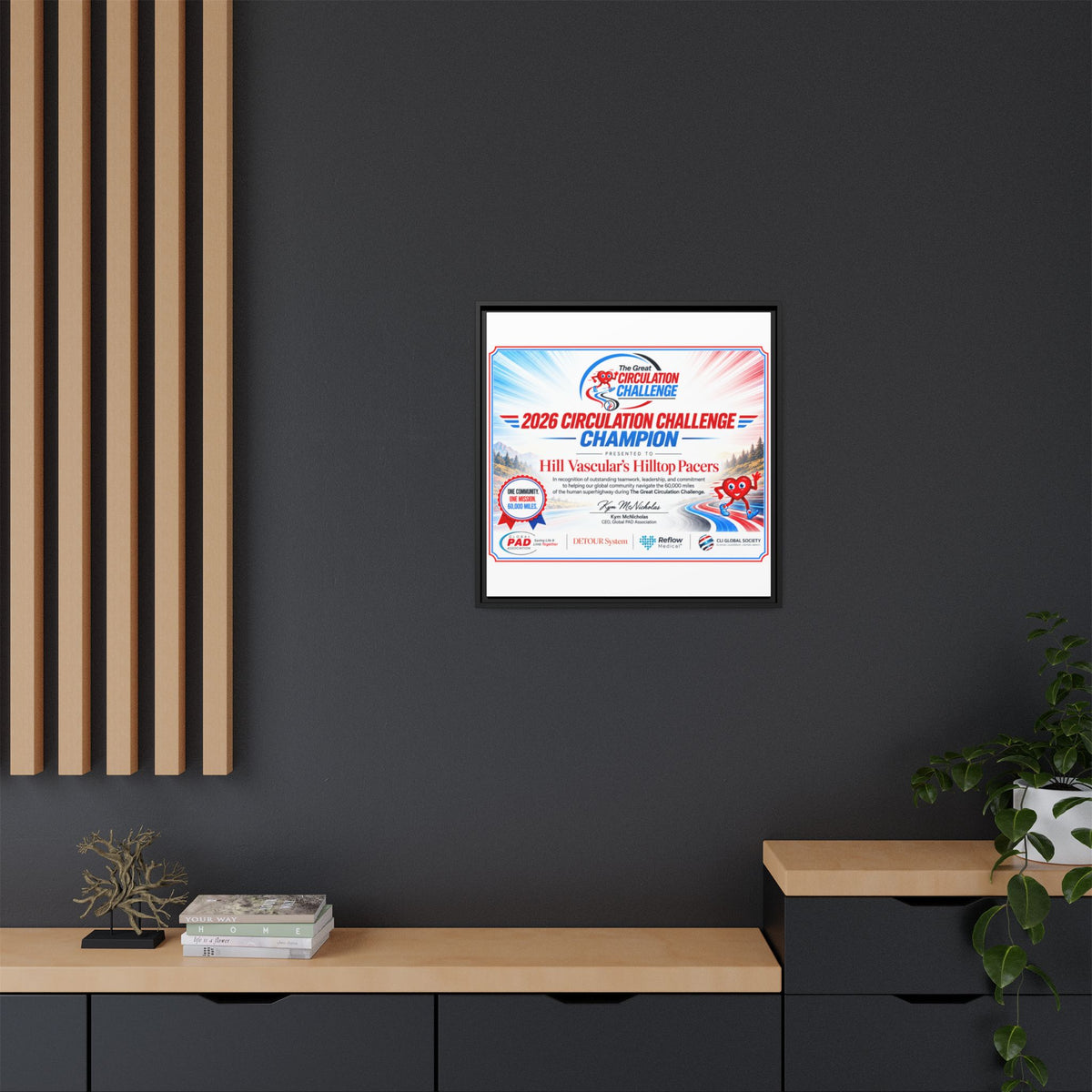 Hill Vascular Matte Canvas, Framed (Multi-color)