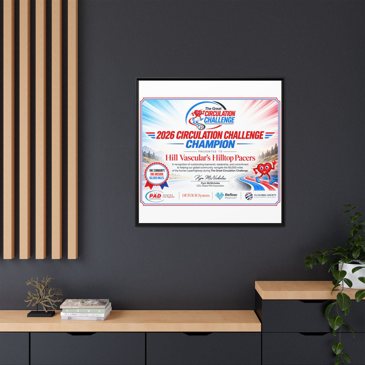 Hill Vascular Matte Canvas, Framed (Multi-color)
