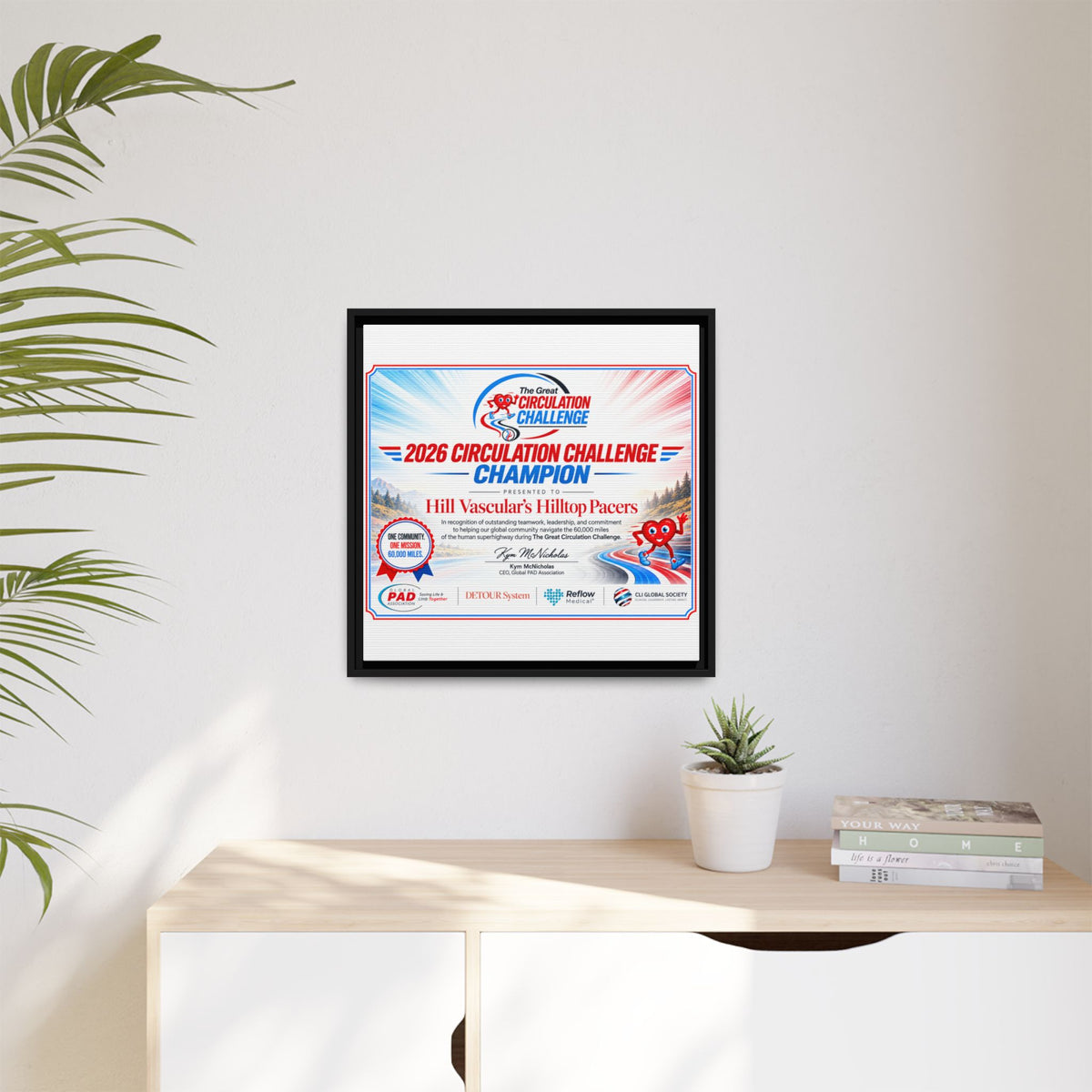 Hill Vascular Matte Canvas, Framed (Multi-color)