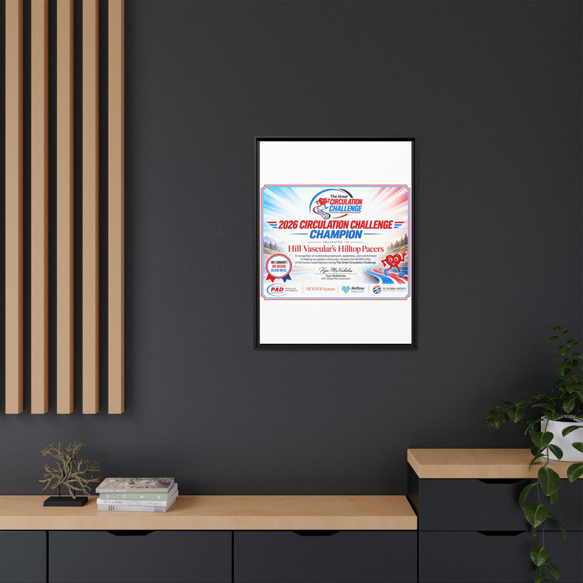 Hill Vascular Matte Canvas, Framed (Multi-color)