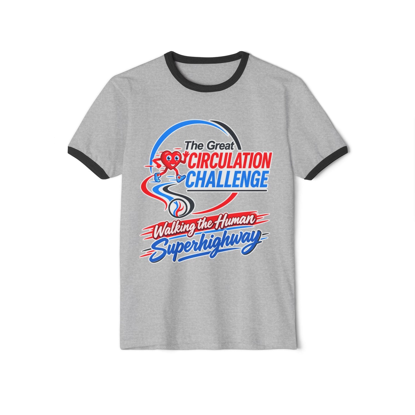 The Great Circulation Challenge Black Rimmed White T-Shirt