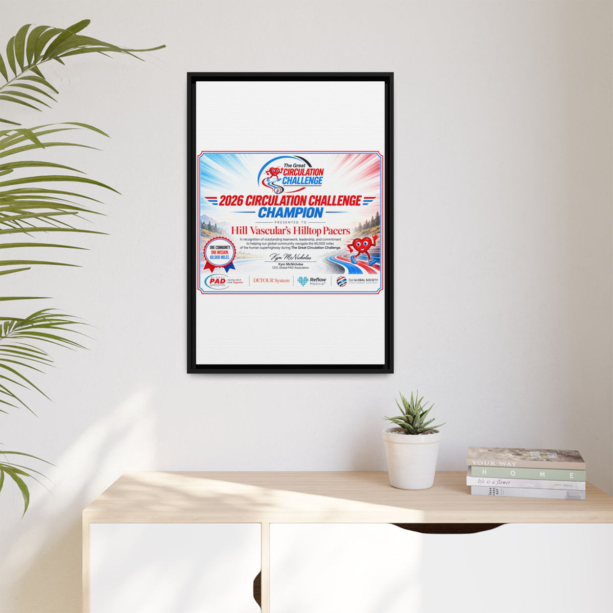 Hill Vascular Matte Canvas, Framed (Multi-color)