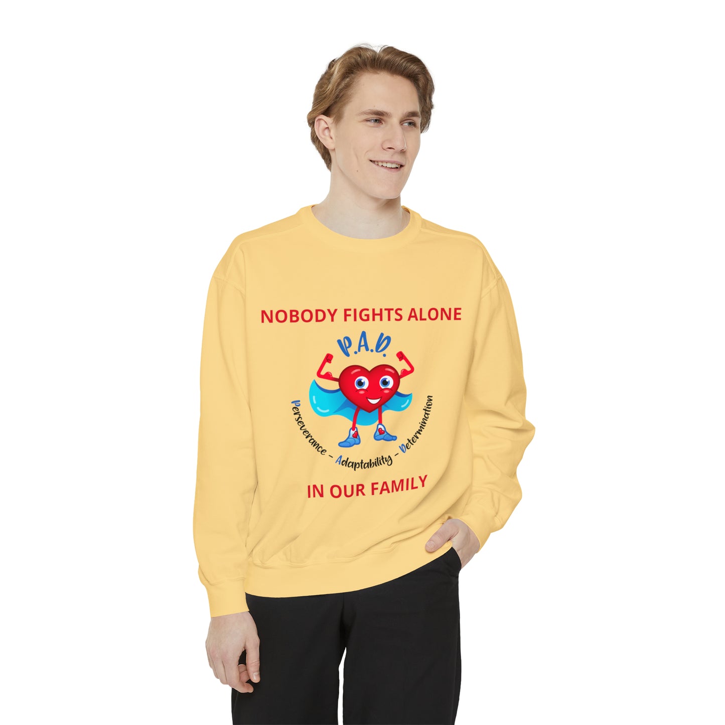 Nobody fights alone Unisex Garment-Dyed Sweatshirt