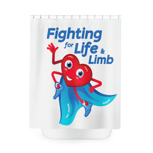 Fighting For Life & Limb Polyester Shower Curtain